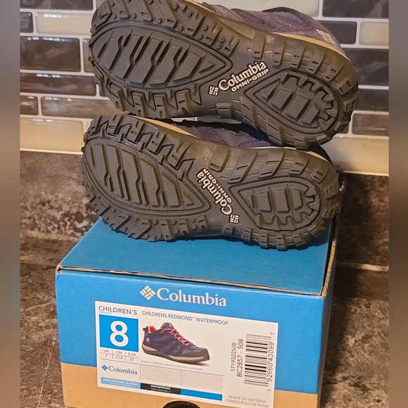 NEW Columbia Redmond Unisex Waterproof Hiking Shoe Size 8 toddler child blue - Picture 6 of 6